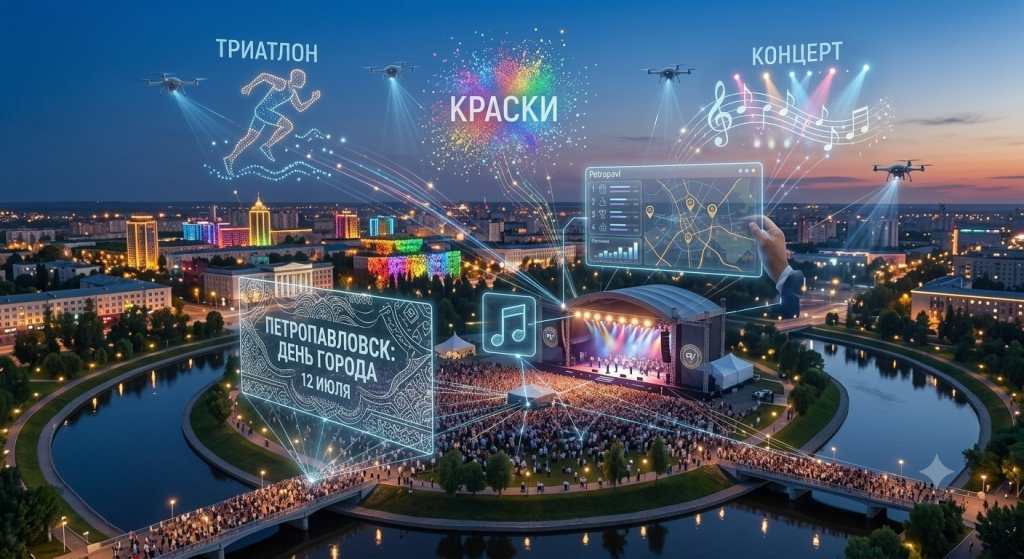 Афиша праздника: подготовка ко Дню города в Петропавловске на цифровой карте